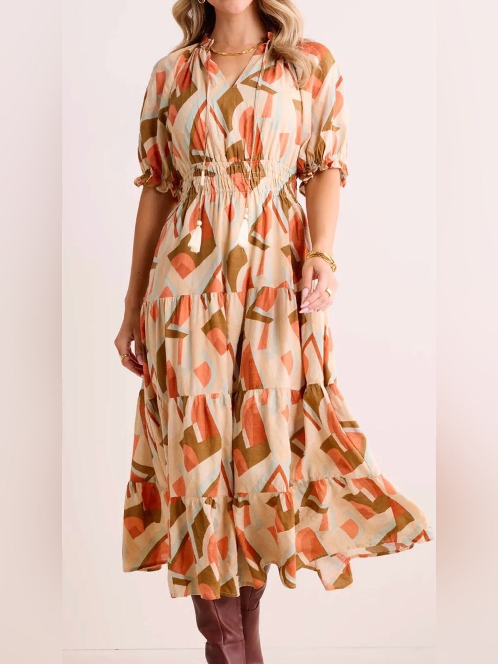 THML Abstract Print Maxi Dress